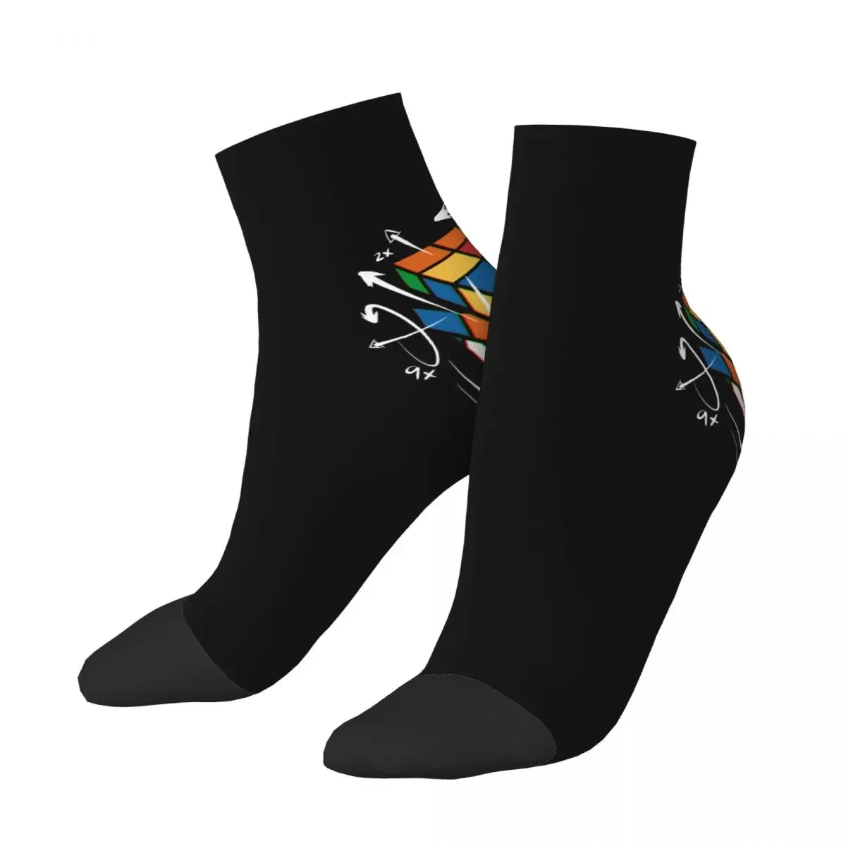 Funny Mens Rubix Rubiks Cube Math Formula Dress Socks Unisex Warm Comfortable 3D Printed Geek Magic Gift Crew Socks