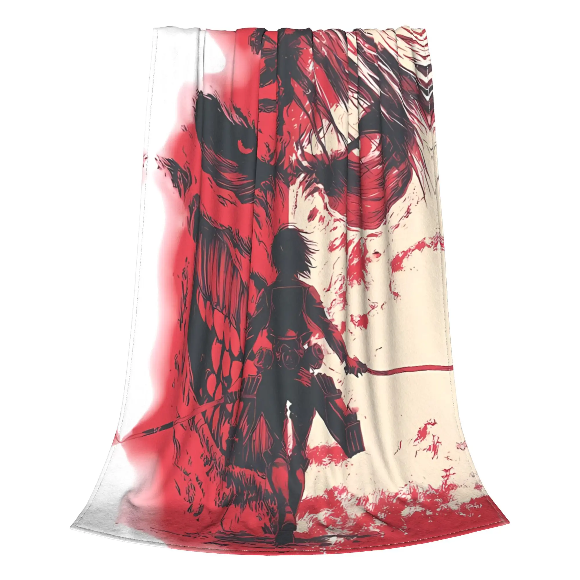 1PC Home Cutecore Dark Anime Monster Inspired aAttack on Titan Blanket Super Cosy Plush Home Living Room Sofa Halloween