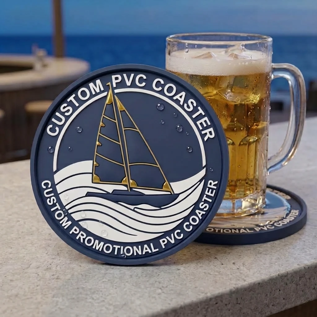 Round Soft PVC Cup Coaster Custom Logo Silicone Rubber Heatproof Cup Pad Kitchen Table Decoration Wholesale