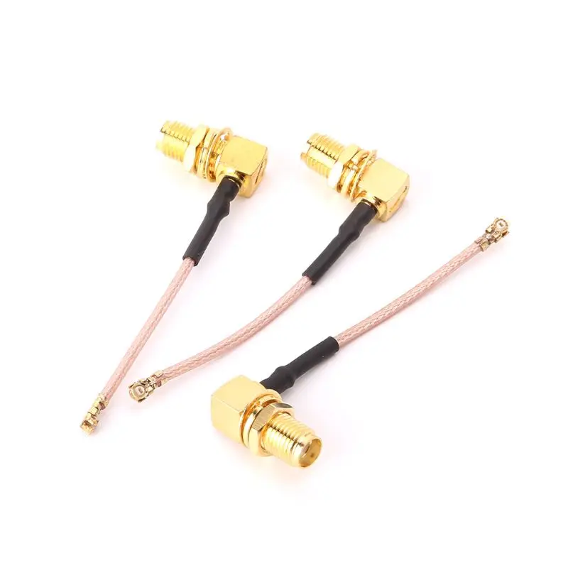 090f 5pcs زاوية اليمنى SMA SMA إلى UFL/IPX/IPEX RF COAXIAL ADAPTER RG178 PIGALL CAB