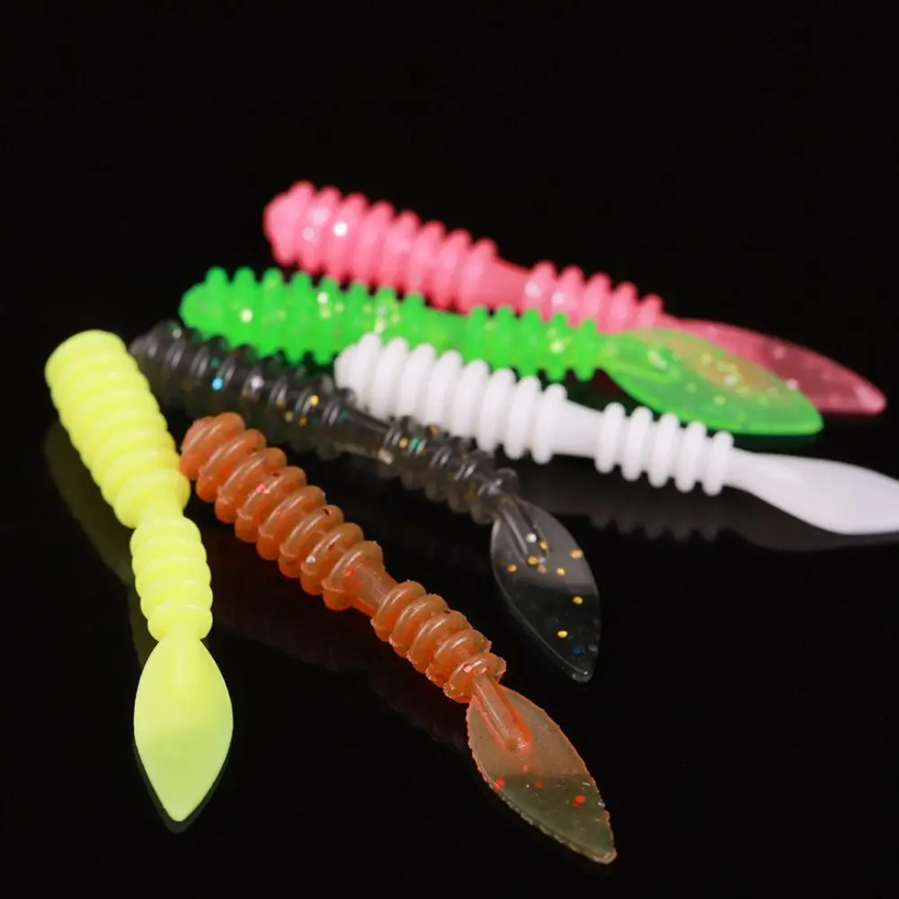 20Pcs 4cm PVC Fishing Soft Lures Fishy Double Section Floating Water Roots Fishing Jig Lure Artificial Lures Minnow Lures