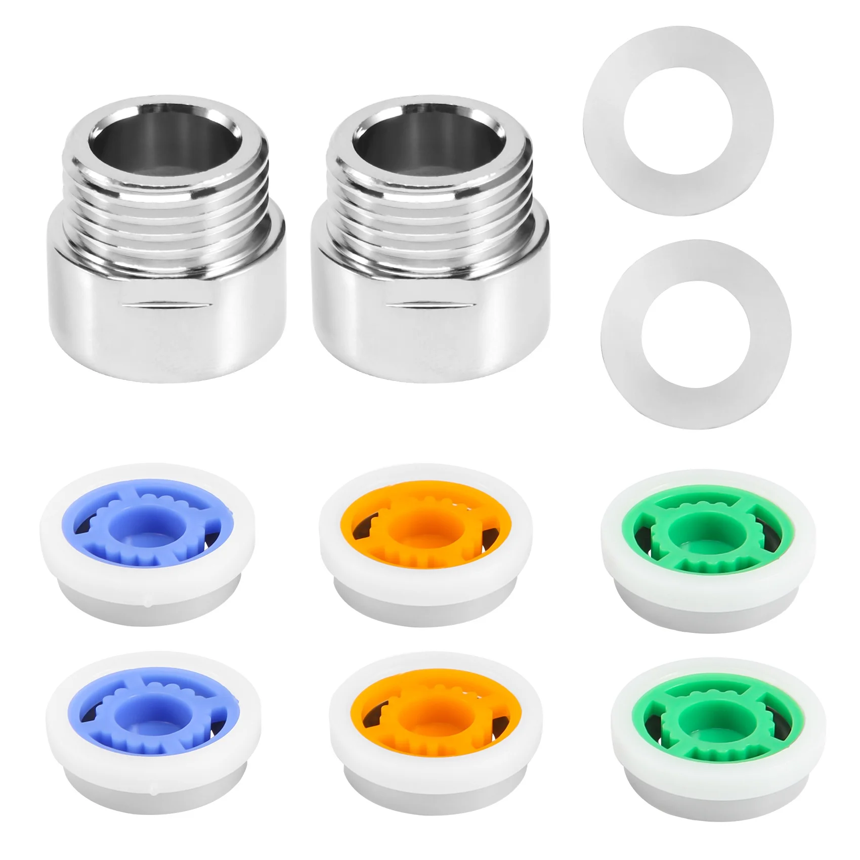 ABVC 8 Pieces Of Shower Flow Reducer Limiter Set, Water Restrictor, 1/2 Inch Thread Size 4, 6 And 9 L/Min For Bathroom Saving