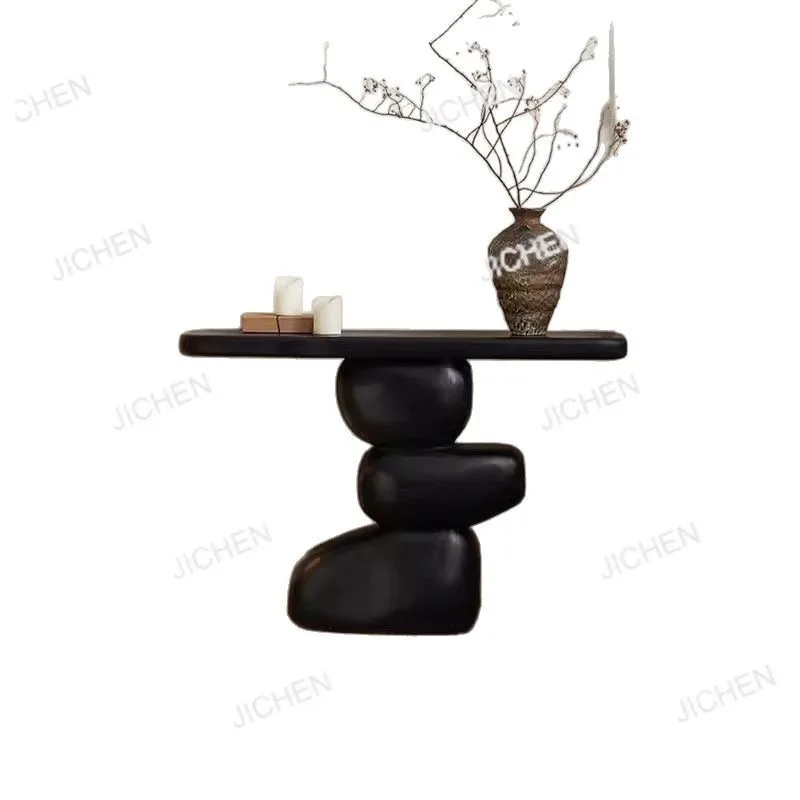 

Solid wood entrance table entrance corridor aisle decoration homestay retro zen art rock entrance