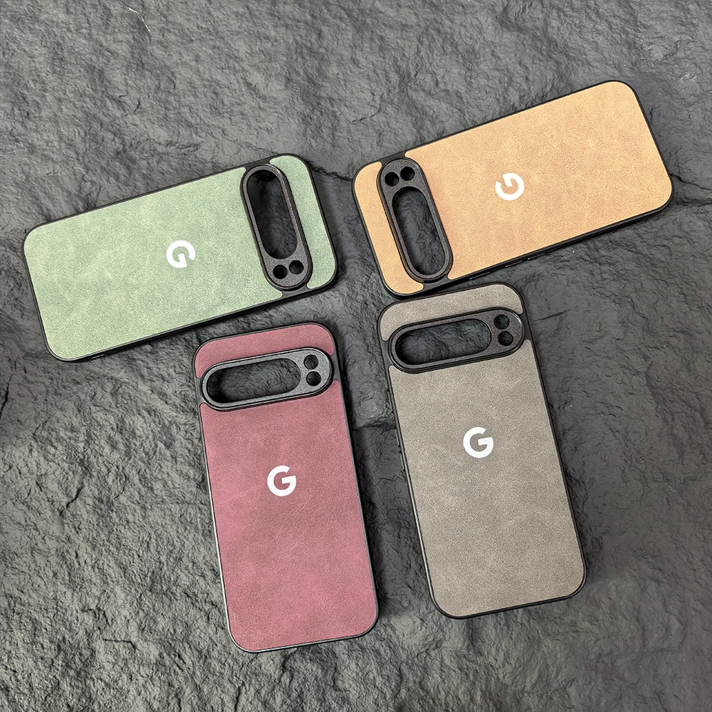 Image of Offizielle Business Anti-Rutsch Schafsleder Flanell Lederhülle für Google Pixel 11 10 Pro XL 9 8 7 6A Stoßfeste Telefonschutzhülle