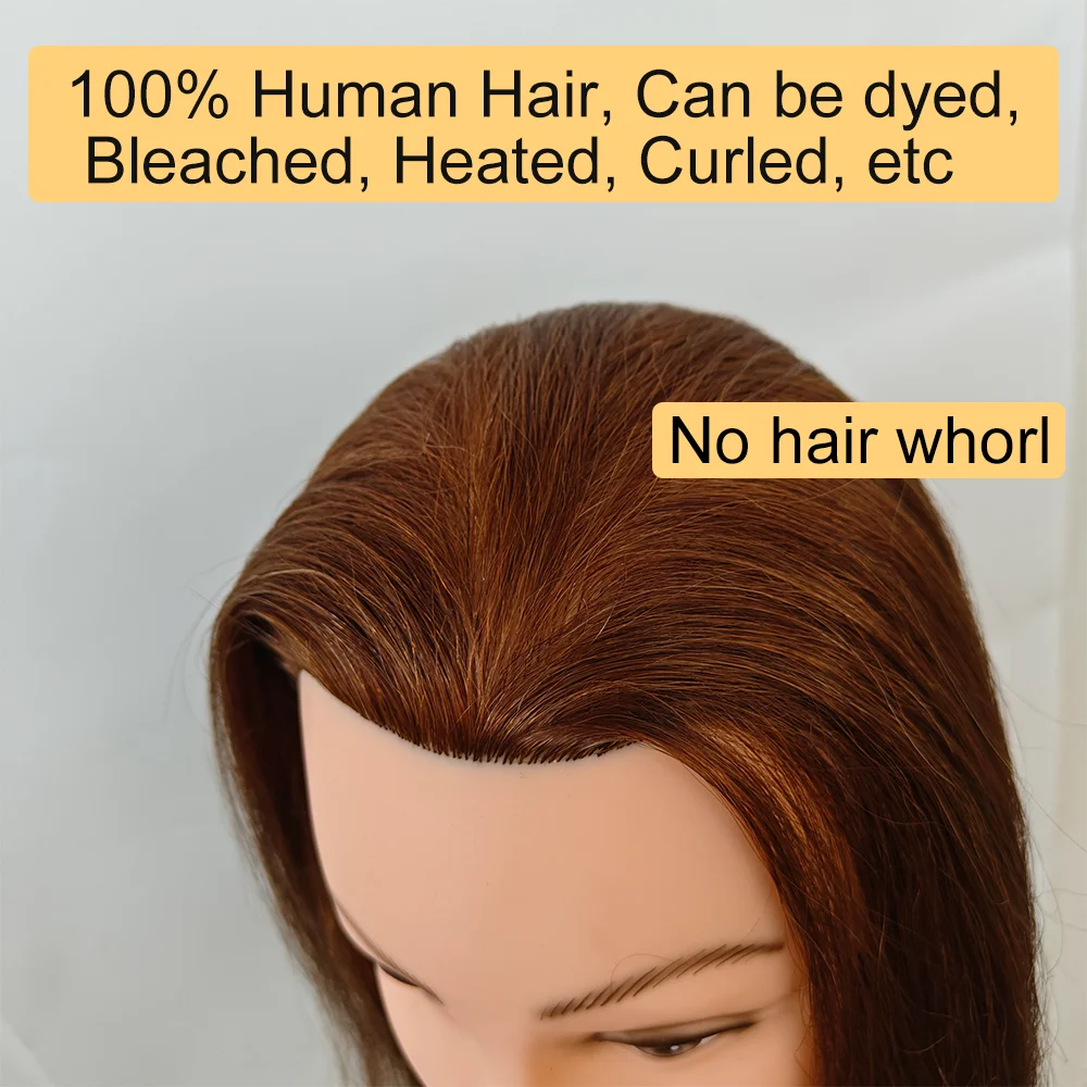 Mannequin Heads 100% Human Hair For Hairdresser Dummy Doll Heads For Practice Hairstyles Hairdressing Can Be Dye Bleach Perm Etc