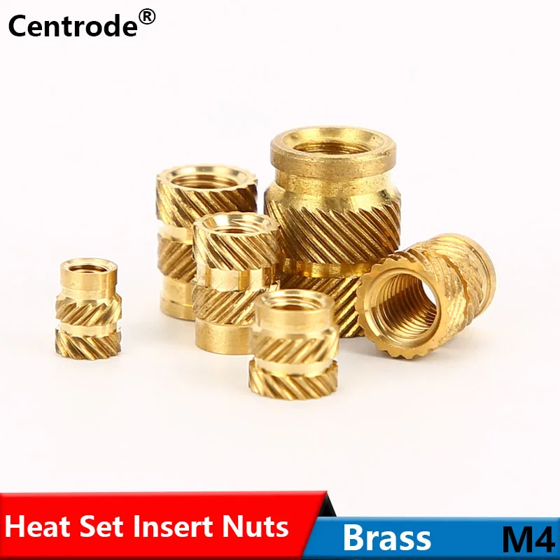 M4 Heat Set Insert Nuts Double Twill Knurled Brass Nut Hot Pressed into Plastic Inset Nut Injection Hot-melt Brass Nut 100Pcs