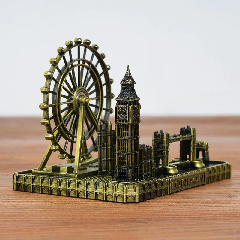 1Pcs World Renowned Architectural Models, Statues of Big Ben Tower Bridge, Landmarks, Tourist Souvenirs, Home Office Decorations