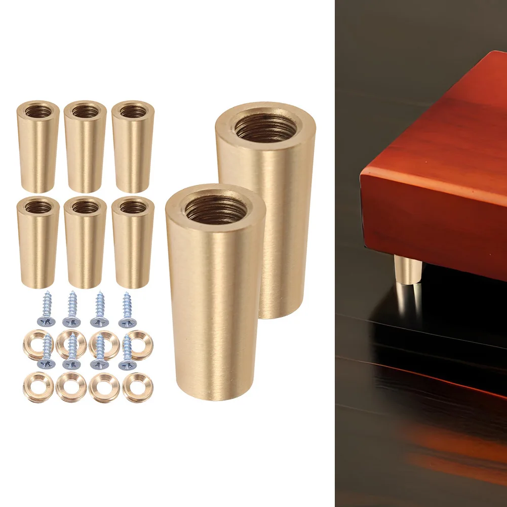 8pcs Wooden Tray Brass Cutting Board Legs Display Risers Furniture= Decor Accessories Brass Tray Riser Feet= Metal Support