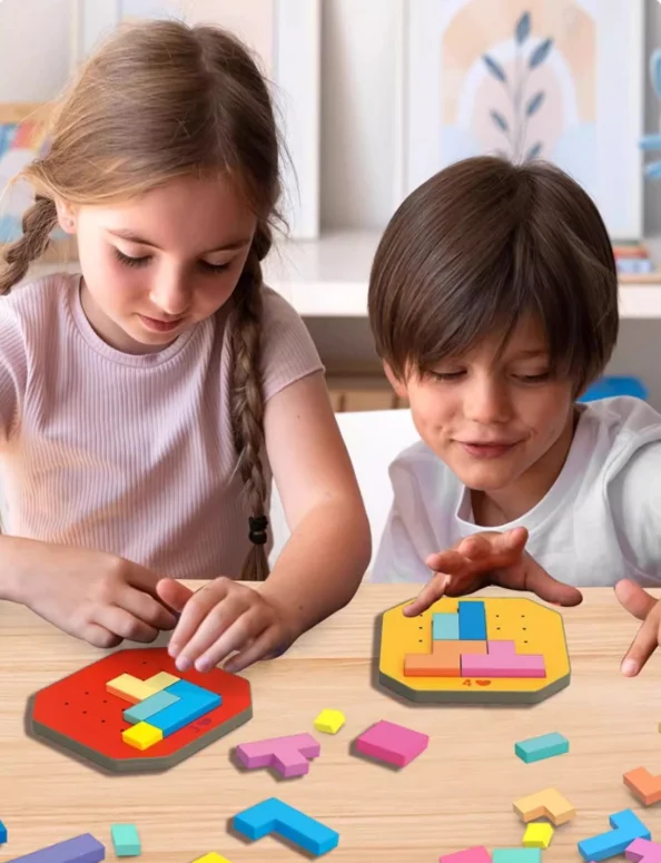Kids Speed Puzzle Block Game, Multi‑player Race Building Blocks Set, Spatial Focus Training Desktop Board Game For Family Party