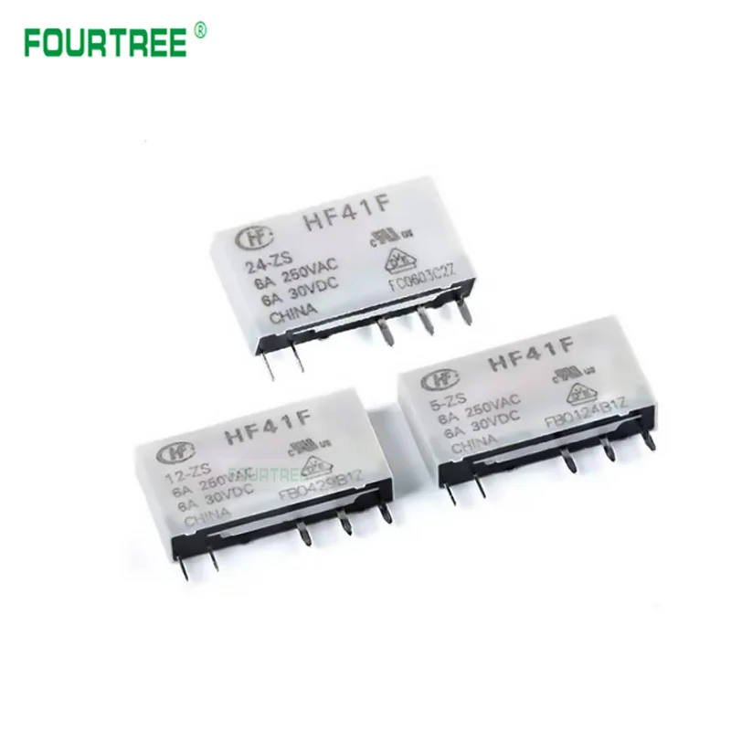 5/10 Sets Slim Relay HF41F 5V 12V 24VDC With Relay Base 41F-1Z-C2-1 LED & Circuit Protection DIN Rail Ulitra-thin Relay Modules