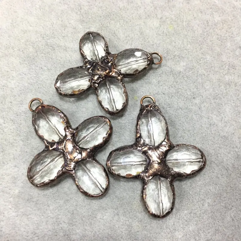 

Cross Crisscross Pendant Glass Soldered Antique Bronze Plated Vintage Handmade Jesus Christian Approx 38.8x52.3mm