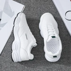 Summer White Sneakers Fashion Women's Vulcanize Shoes Comfortable Lace-up Platform Shoes Women Spring Breathable Sneakers Shoes