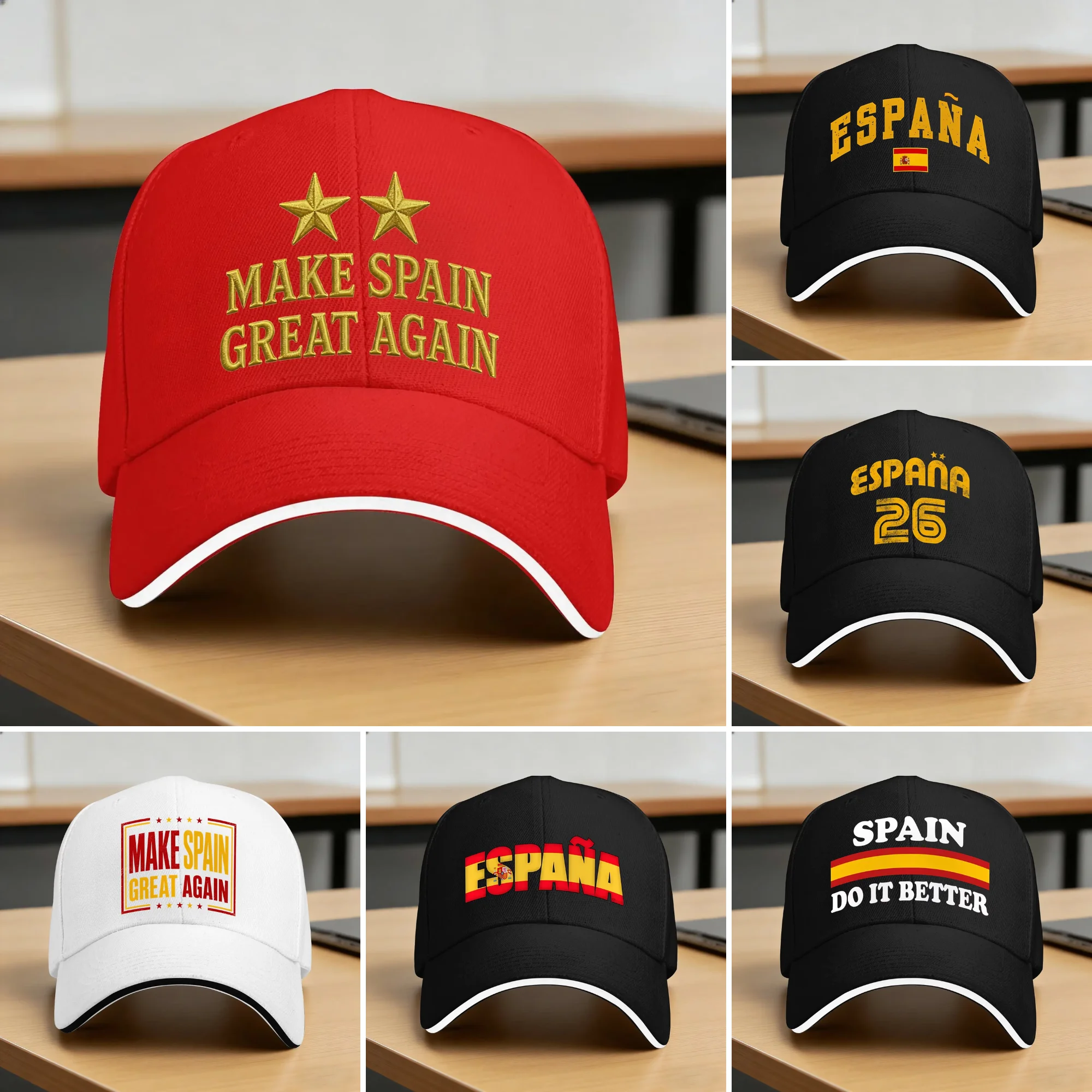 MAKE SPAIN GREAT AGAIN Casual Baseball Cap  Hunting Camping Trucker Hat Summer Adjustable Unisex-Teens Fashion Snapback Cap
