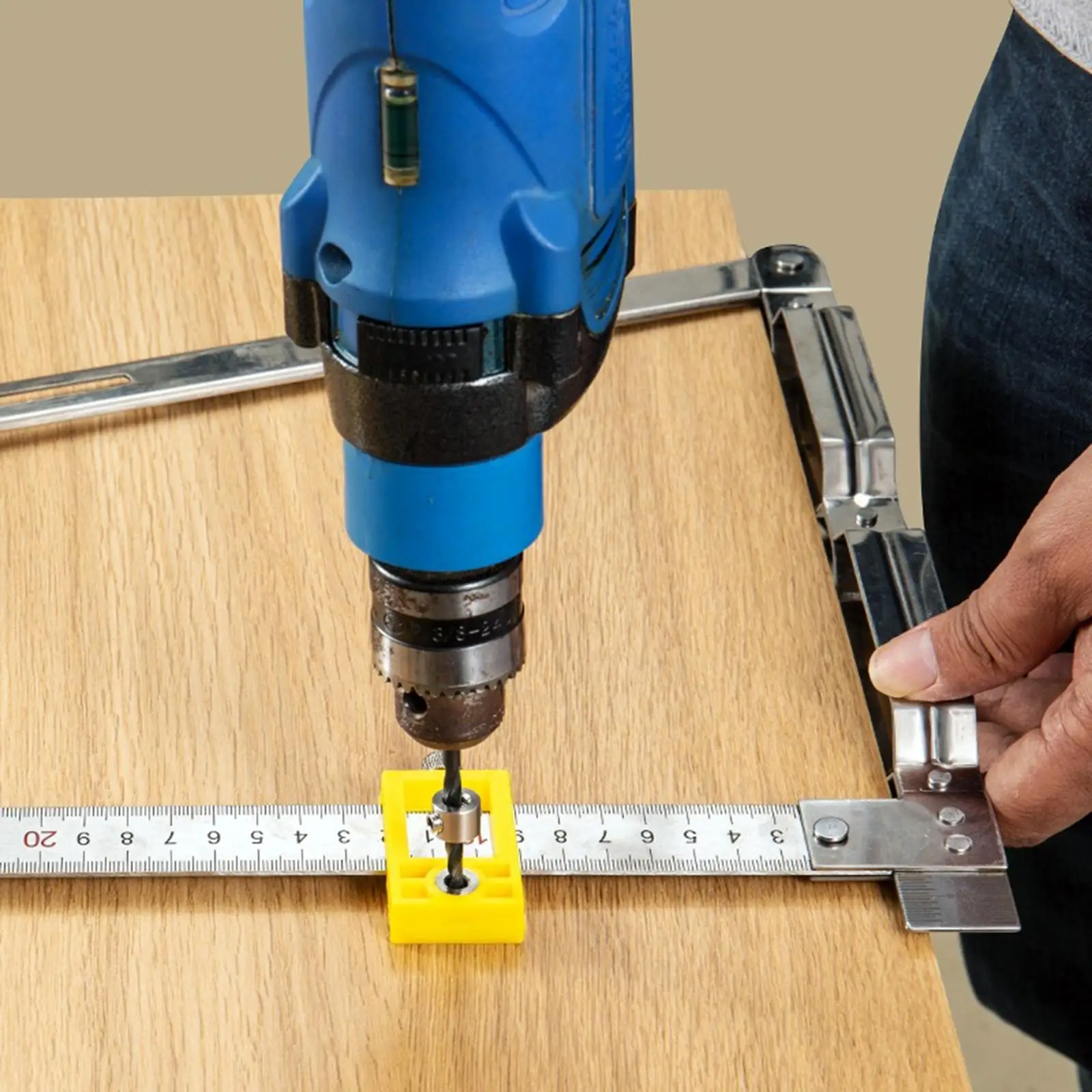 Retractable Measuring Ruler Stainless Steel Folding Positioning Gauge with 4 Sliders for Woodworking Carpenter Accurate Hole