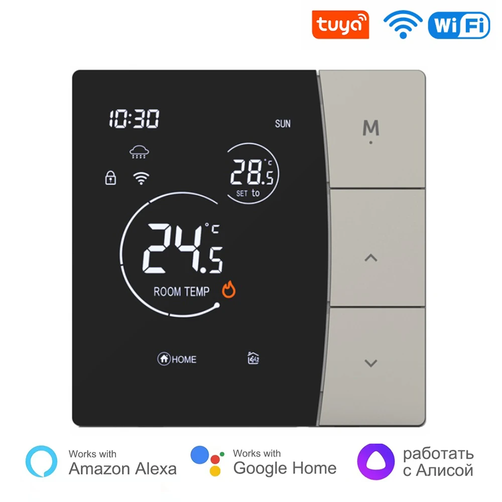 AC90-240V WIFI Thermostat Smart Switch Panel for Water & Electric Underfloor Heating & Wall-mounted Gas Boiler Remote Control