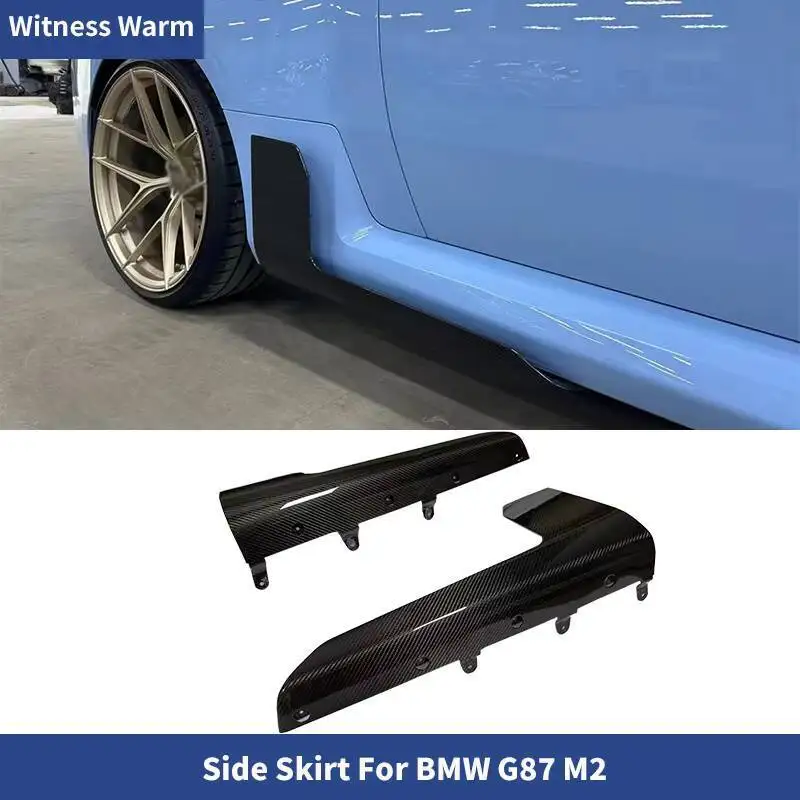 Jupes latérales de voiture en fibre de carbone sèche, lèvre de pare-chocs de porte, tablier séparateurs, BMW G87 M2 Coupé 2022 2023