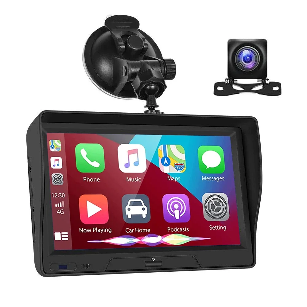 Dual Lens Sem Fio Dash Cam, Carplay, Gravador DVR Auto Android, Split IPS Touch Screen, Invertendo Monitor, Câmera de Rádio, FM, BT, 7