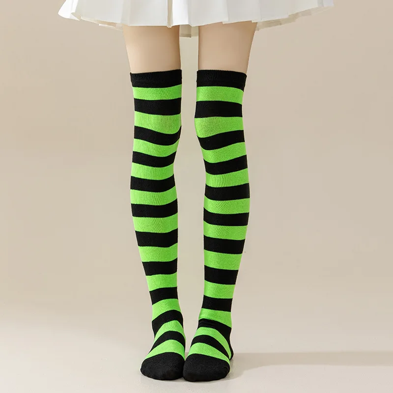 2025 Herfst Nieuwe Kerst vrouwen COSPLAY Anime Strepen Halloween Japanse JK Jurk Lange Been Mooie Been Dij Over de Knie sokken