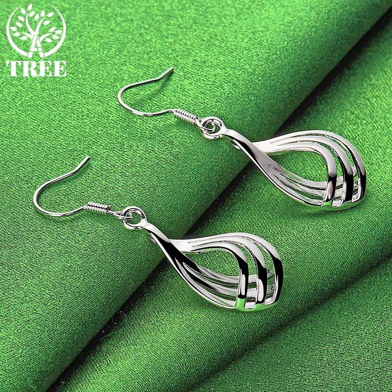 Classic High-Quality Jewelry 925 Sterling Silver Water Droplet Earrings For Women Birthday Anniversary Party Gifts Accessories