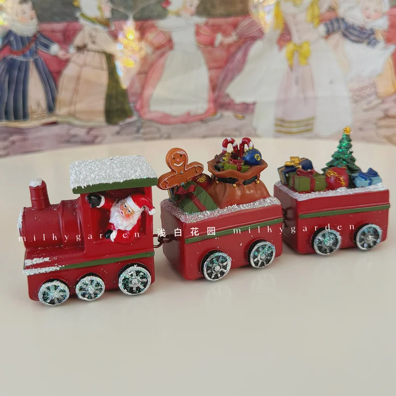 جو عيد الميلاد حصان خشبي كبار سانتا كلوز قطار هدية عيد الميلاد عرض فوز الديكور مول الحلي الزخرفية #5