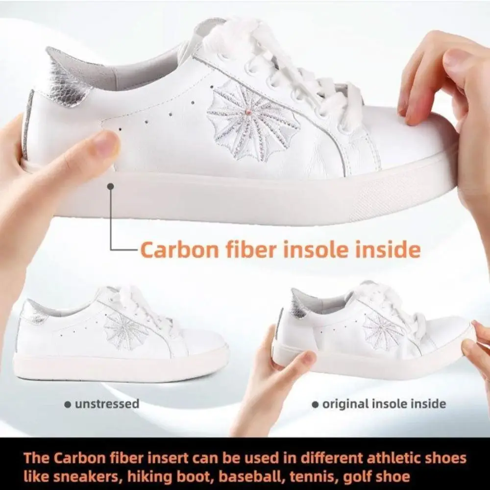 1 Pair Rigid Plate Carbon Fiber Insole Carbon Fiber Material Morton Extension Orthotic Shoe Insoles Support Insert Ultra-Thin