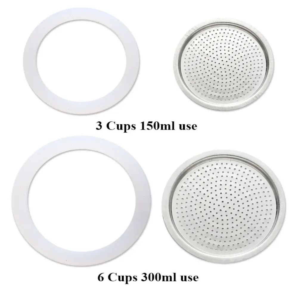 Aço Inoxidável Silicone Seal Ring, café Filtros Acessório, Alta Qualidade, 4 Estilos