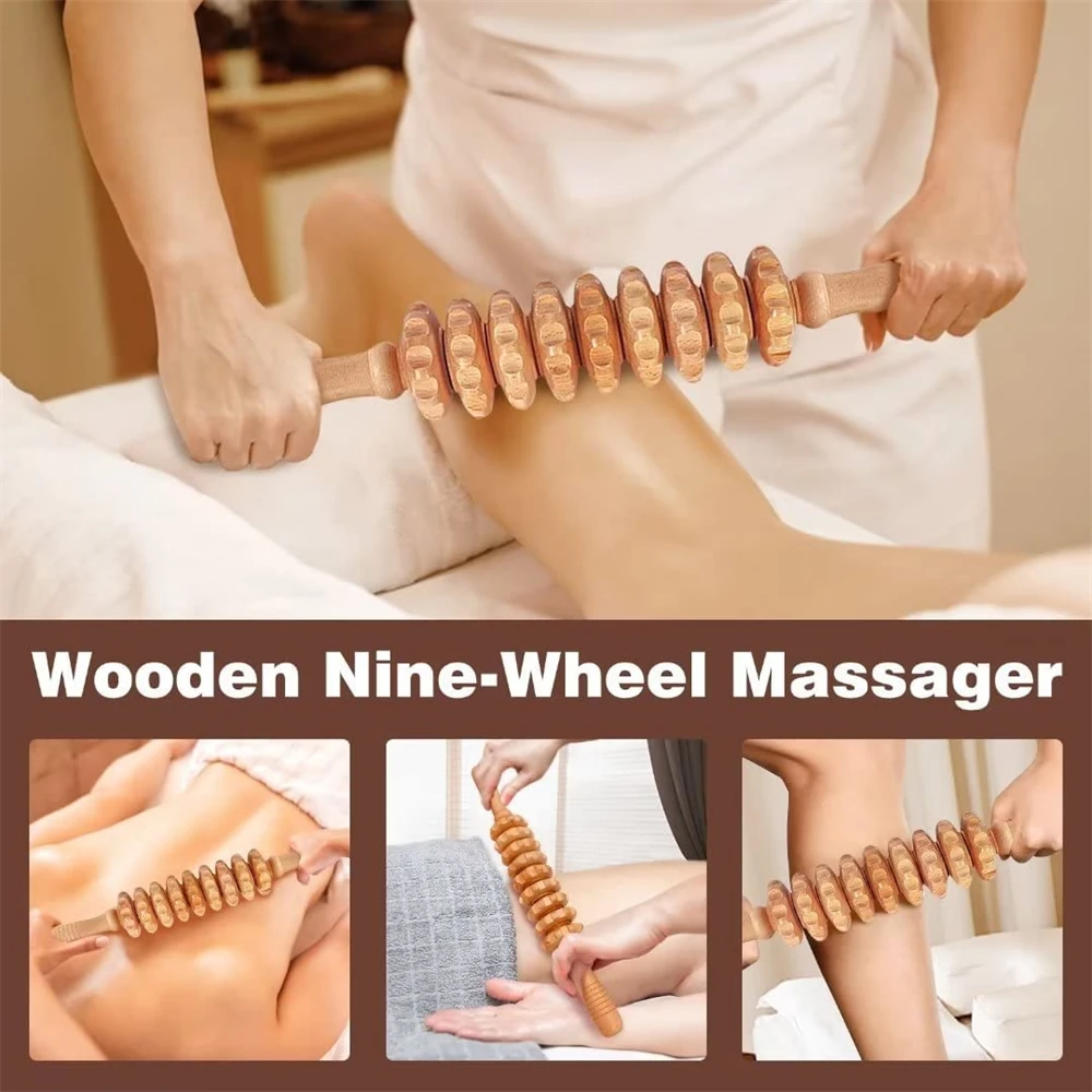 Wood Therapy Massage Tools Set, Wooden Massager for Body Shaping Massage Tool, Wood Therapy Tools for Relieving Muscle Pain Body