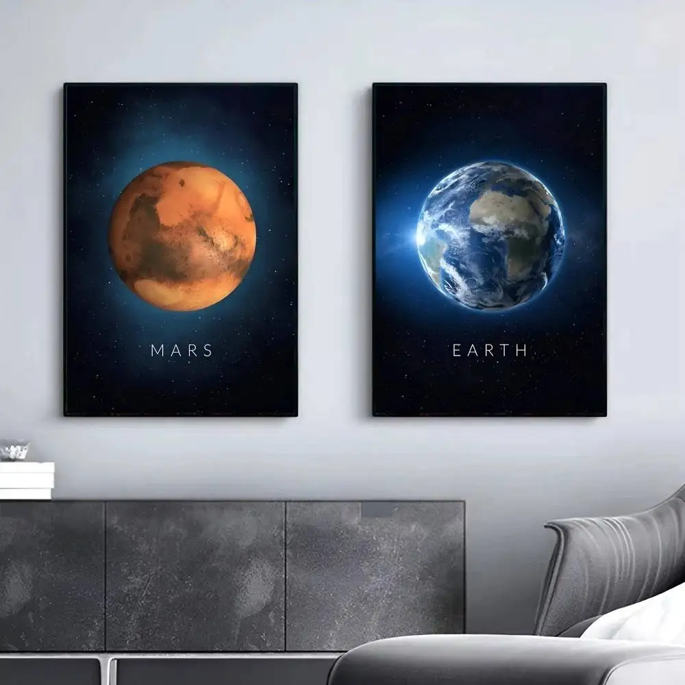 الشمس فينوس صورة الشمال نمط المشارك زحل المريخ الأرض بلوتو كوكب طلاء جدران غرفة نوم السرير غرفة المعيشة مدخل جدارية #5