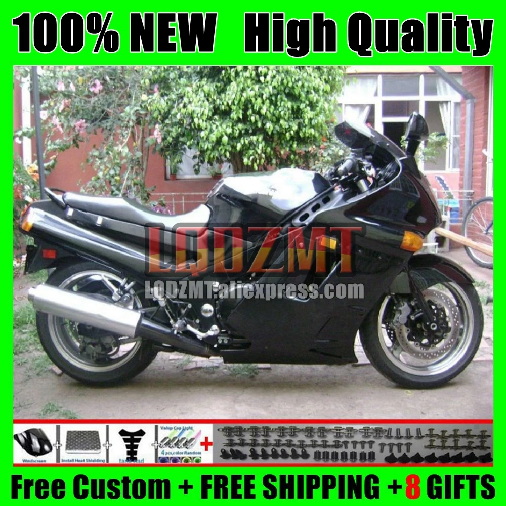 ZZR1100 For KAWASAKI NINJA ZX-11R ZX11R 1993 Gloss black 1994 1995 1996 1997 66No.26 ZX11 ZZR 1100 ZX 11R 98 99 00 01 Fairings