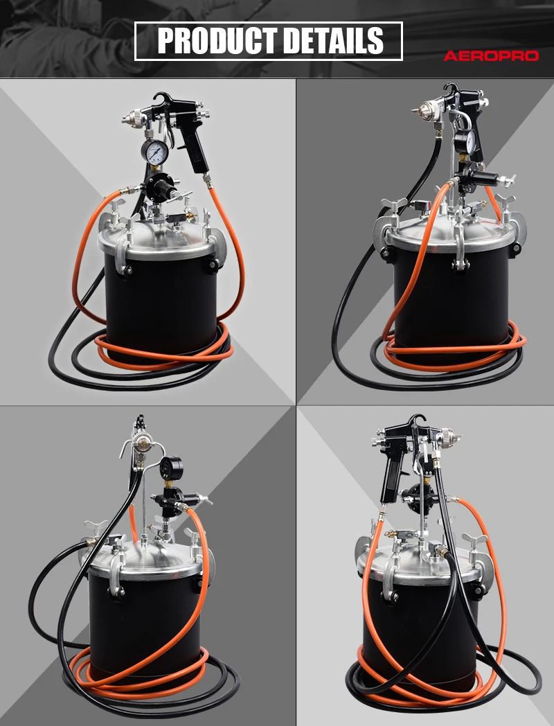 A8312 Automatic Smart Spray Paint Pneumatic Pressure Pot Tank with Air Powered Mixing Agitator Tank
