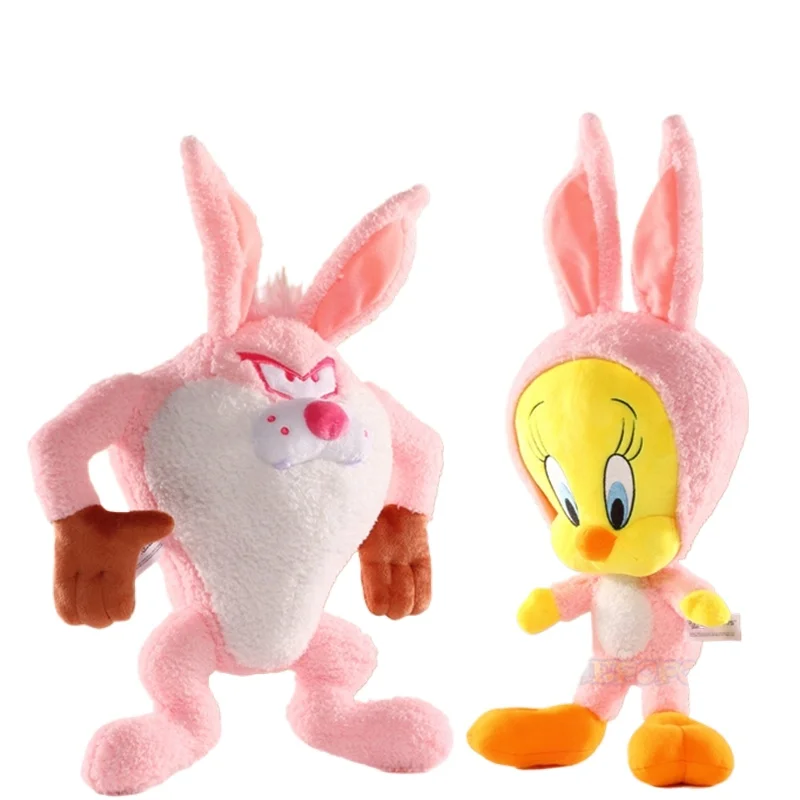 Juguete de peluche Looney Tunes de 32/35cm, bonito pájaro Tweety rosa, diablo de Tasmania, Cosplay, conejito, muñecos de peluche, juguetes para niños, regalo