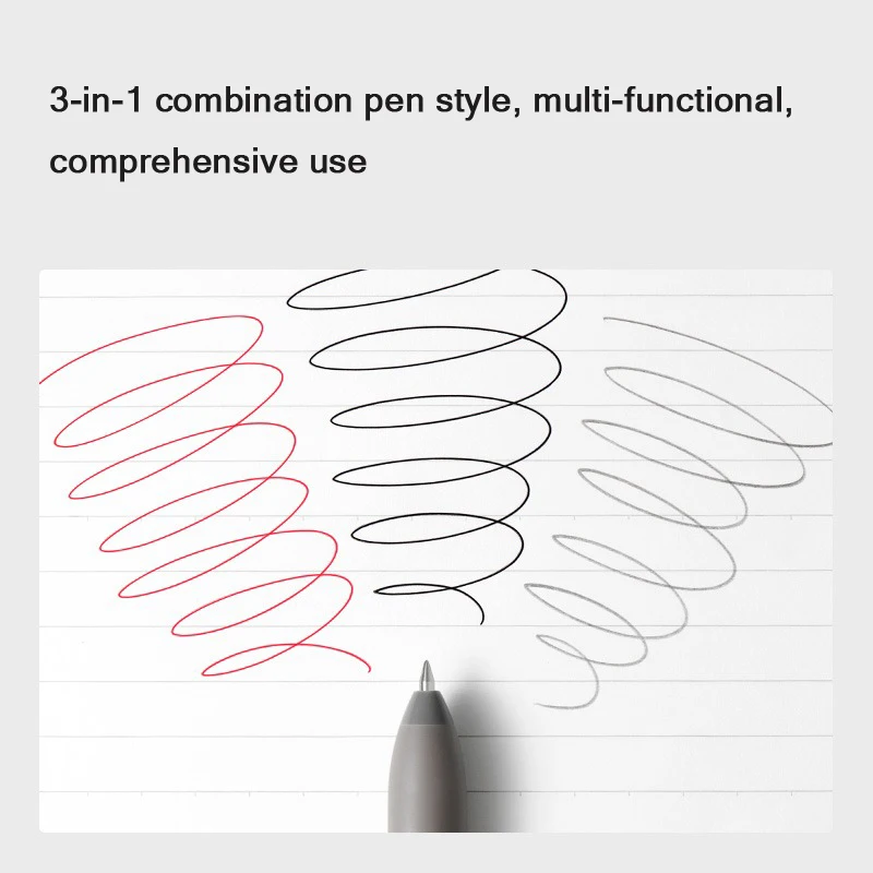 Kaco EASY 3-in-1 Multifunctional Pen 0.5mm Automatic Pencil Learning Stationery Black Red Gel Pen Marking Key Points Study Tools