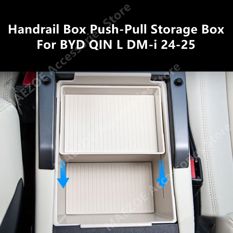 

For BYD QIN L DM-i 24-25 Handrail Box Push-Pull Storage Box,Car Interior Decoration Modification Accessories Refit