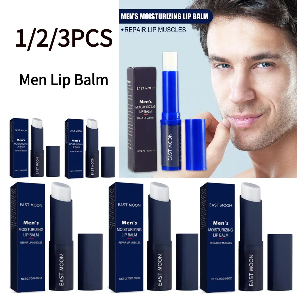 1/2/3PCS Men Lip Balm Moisturizing Hydration Anti Chapped Lips Refreshing Not Greasy Lip Balm Gift For Father Friend Lip Care