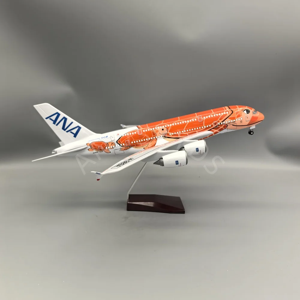

Souvenir Plane Toy A380 Cartoon Turtle 46CM Scale JAL ANA Airbus Airplane Model Plane Model for Collected Gift By Aviation
