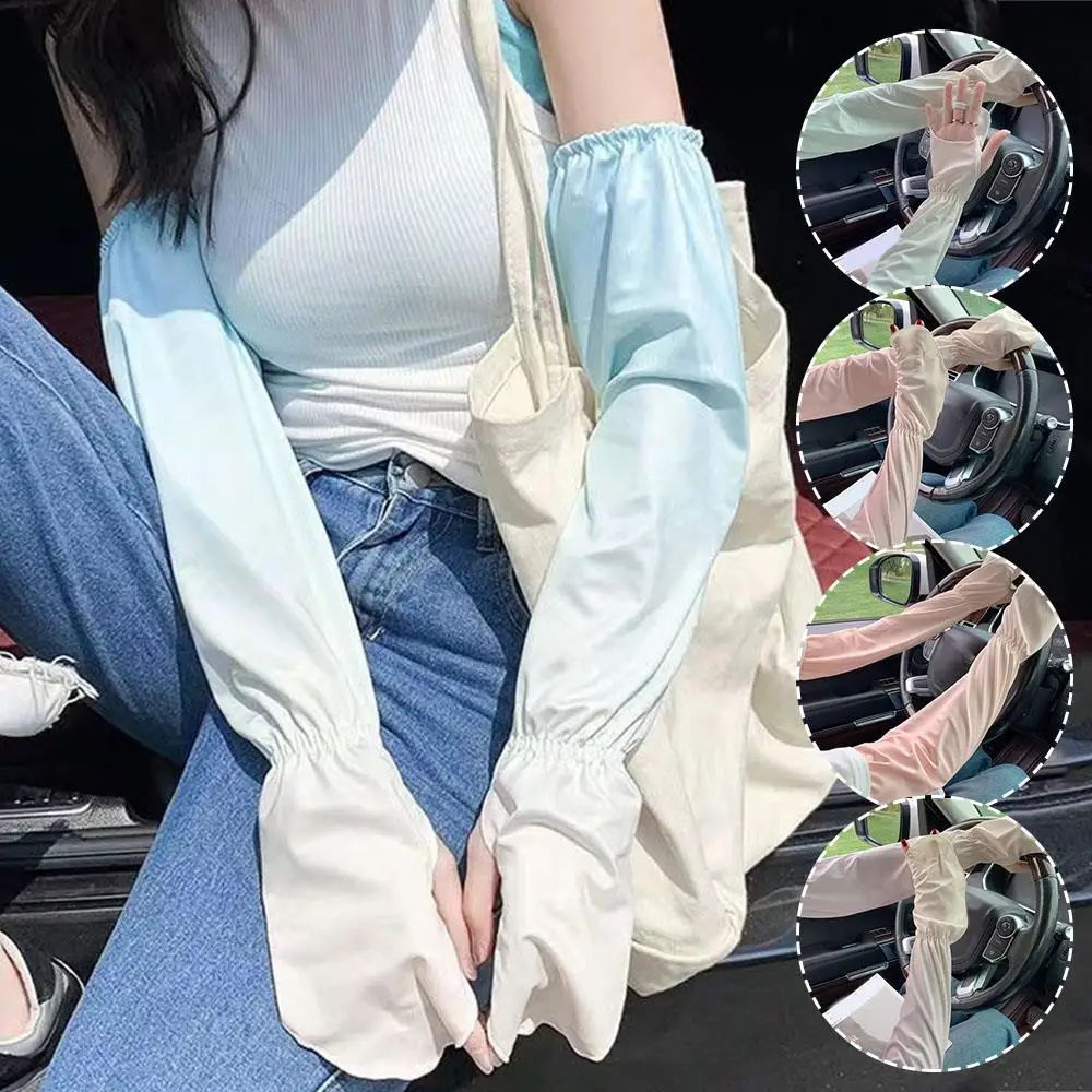 Cycling Arm Sleeves Sunscreen Ice Silk Sleeves Sun Protection Cuffs Useful Covers Outdoor Sports Decor Breathable Gloves