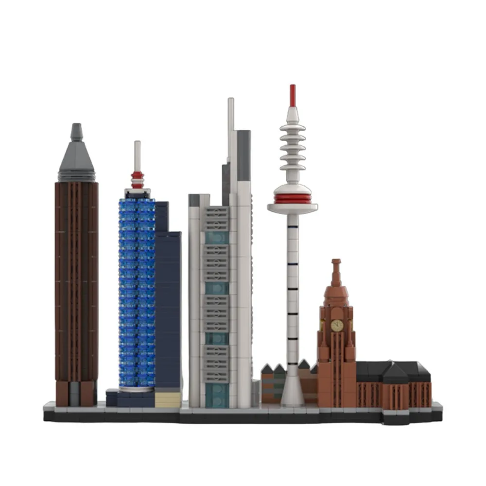MOC 812PCS Frankfurt am Belangrijkste Skyline Bouwstenen Montage Stad Skyline Huis Straat Landschap Bricks Speelgoed Festival Geschenken