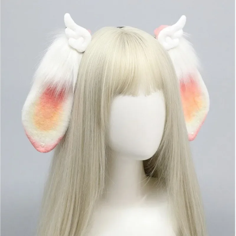 

NEW Women Girls Furry Lop Ears Puppy Hair Accessories Realistic Bunny Ears Headband Kawaii Angel Wings Lolita Cosplay Headdress