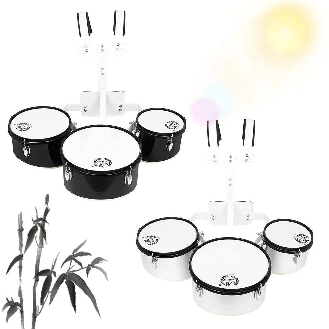 Triple Marching Drum Multi Joint Drum 3-Sound Drum with Back Frame