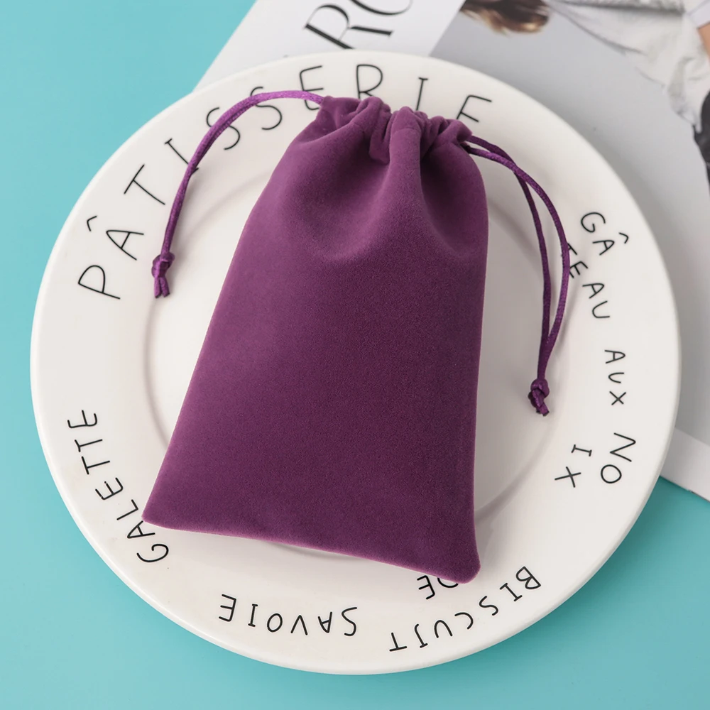 5 pezzi di velluto spesso sacchetto di gioielli imballaggio regalo sacchetti con coulisse festa di nozze caramelle organizzatore di stoccaggio orecchini bracciali imballaggio