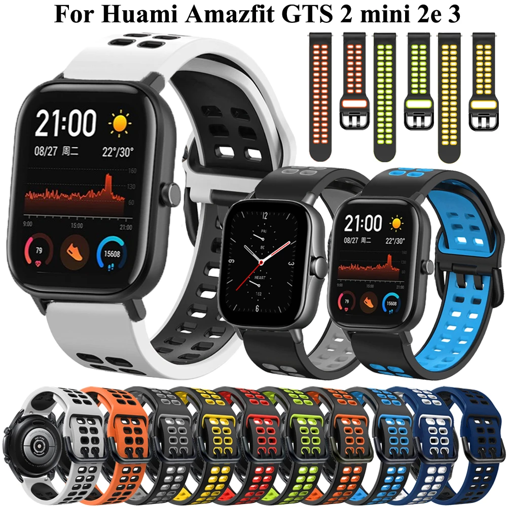 20mm Correa Silicone Band For Huami Amazfit GTS 2 mini 2e 3 Smart Watch Belt Straps Amazfit Bip S U Pace Lite GTR 42mm Wristband