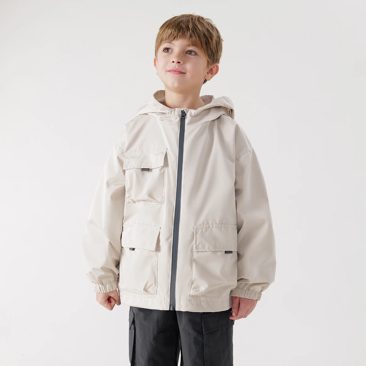 

MARC&JANIE Outdoor Style Three-proof Fabrics Boys Outerwear Children's Multi-Pocket Sports Jacket for Spring 240001