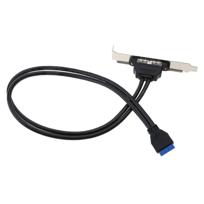 เมนบอร์ด USB 20Pin ถึง Dual USB Shield Cable USB ด้านหลังแชสซี Baffle Cable