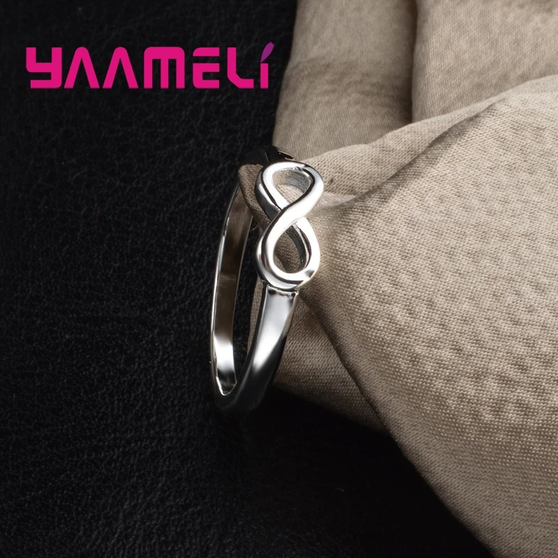 

Кольцо из стерлингового серебра 925 пробы, бесконечная любовь, письмо, 8-образные украшения на палец для женщин и девочек, подарок на день рождения, День Святого Валентина, Рождественский подарок