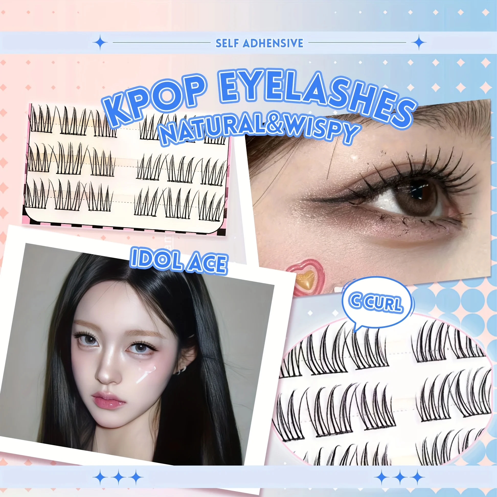 Selbstklebende Hunde-Augen-Cluster-Wimpern, 6/10 Reihen, gekräuselt, 12 mm, natürlicher, länglicher Look, passend, kein Kleber erforderlich, schnelle Anwendung – Detail 8