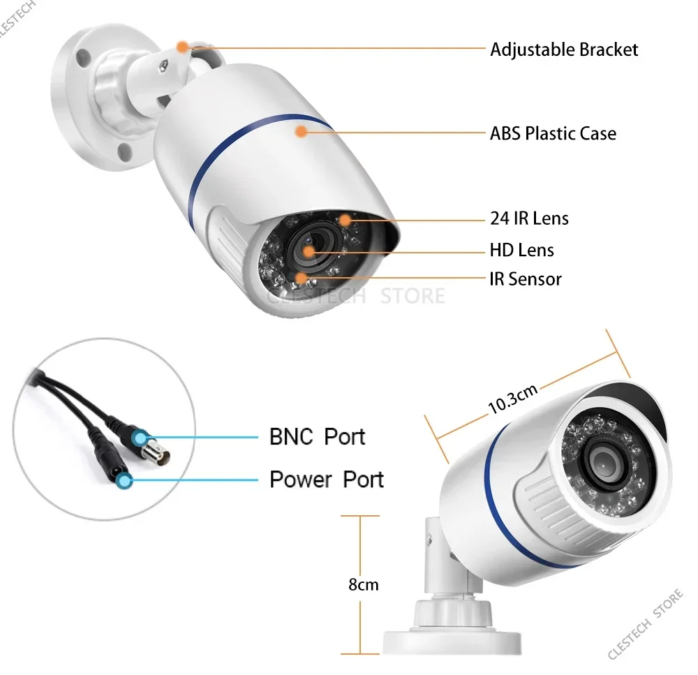 2,8 мм 4MP/5MP Ultra AHD камера 4K 1080P TVI/CVI/CVBS 4в1 OSD-переключатель HD монитор безопасности ночного видения водонепроницаемый наружный