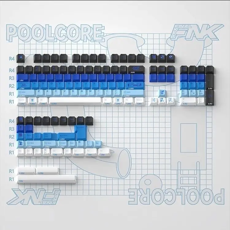 New keycap pbt gradual change blue original sublimation