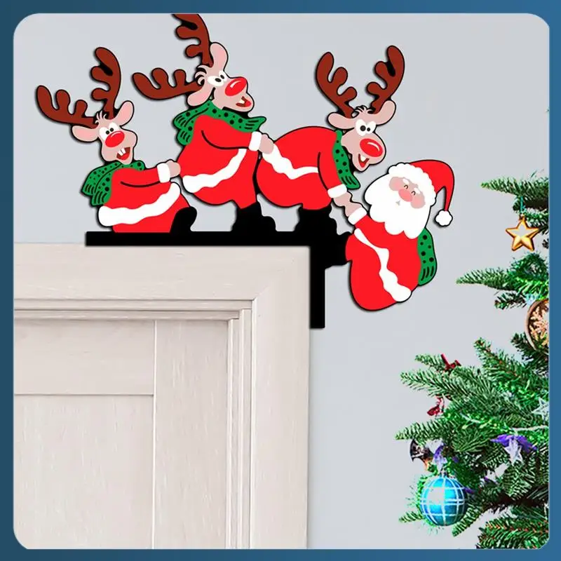 

4 упаковки, я пила, что рождественская дверная угловая вывеска, украшение, деревянная домашняя дверь, угловое украшение