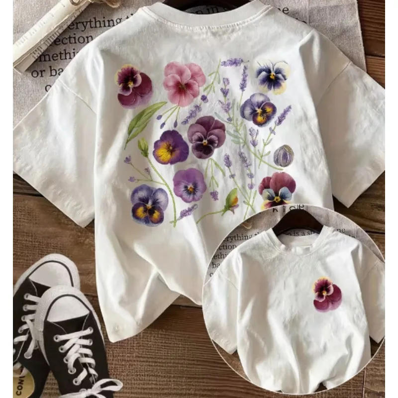 Summer Casual Women's Top Hand-painted Style Chili Pepper Text Spice Margarita Please Printed Round Neck Short Sleeved T-shirt