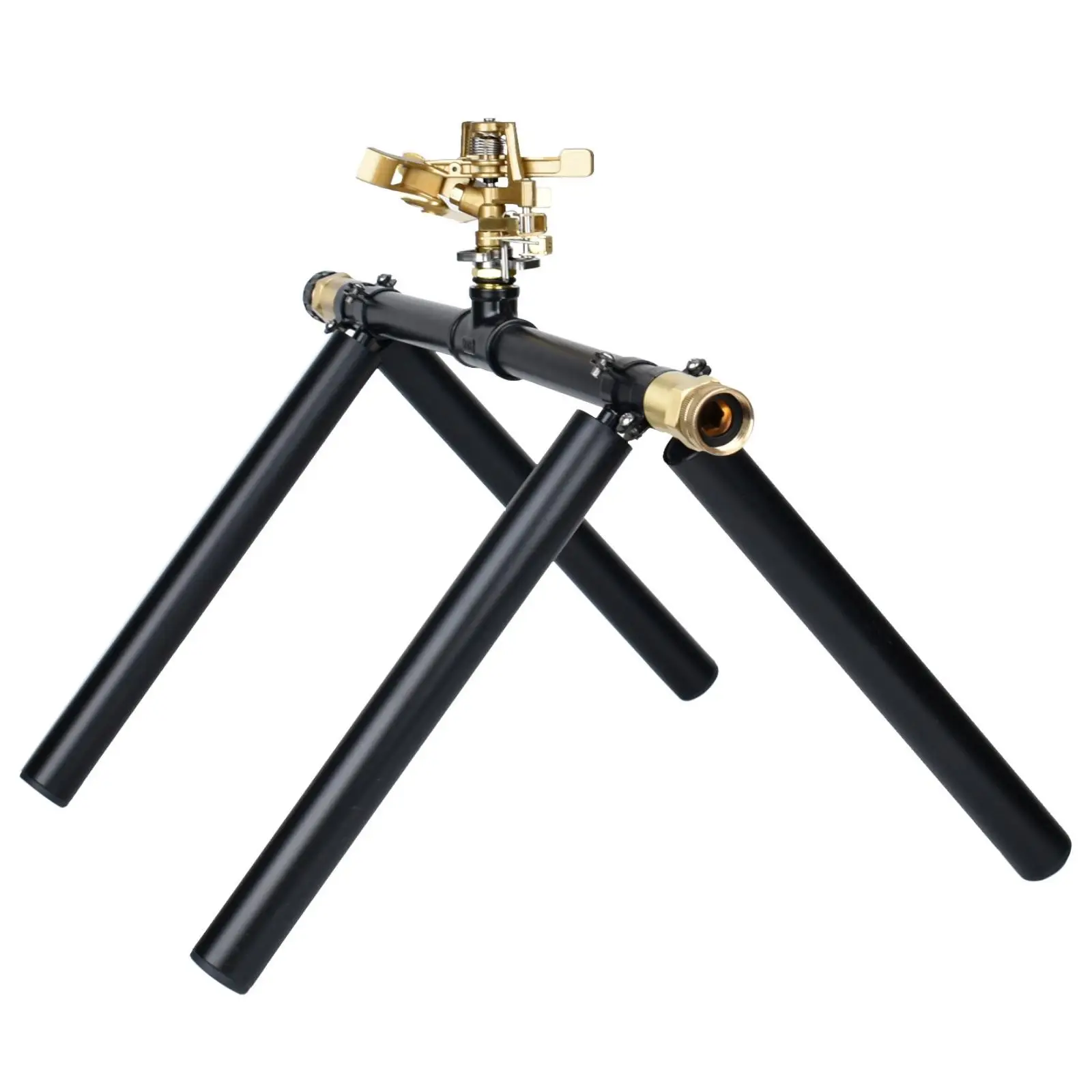 Lawn Rotating Irrigation Sprinkler for Garden Watering Tripod Metal Sprinkler with Brass Spray Head Freestanding Outdoor Water